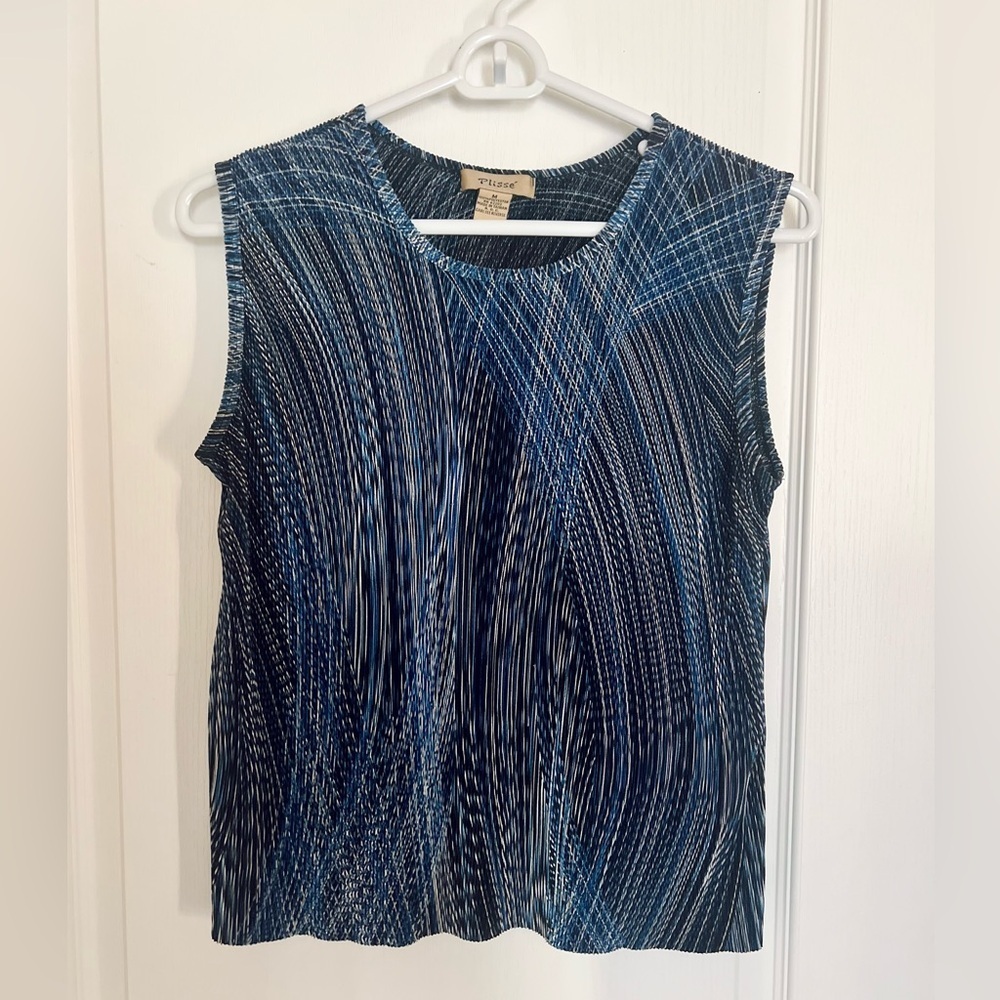 Vintage Plisse Sleeveless Top size Medium